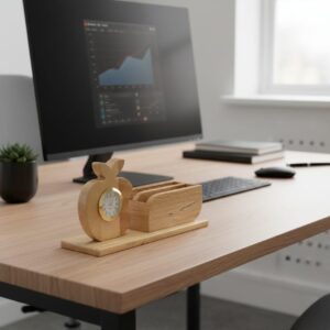 WOODEN PEN STAND