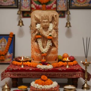 WOODEN KRISHNA IDOL